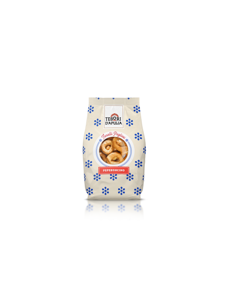 Tesori D'Apulia Apulian Taralli with chilli pepper - 300 gr - Free shipping delivered to EUROPE and UK