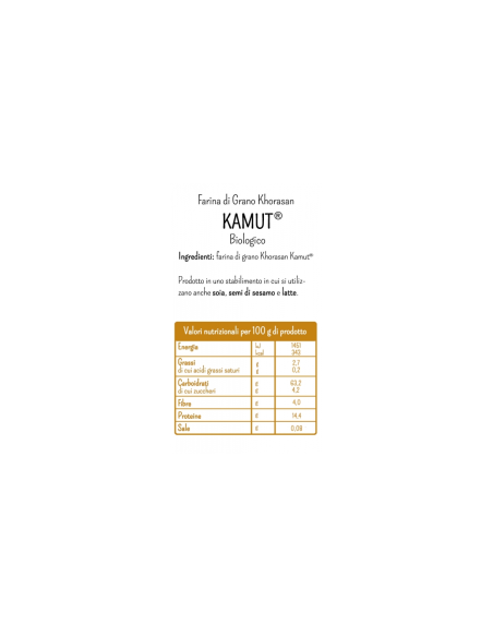 Molino Rossetto Farine de Kamut Bio - 400 gr - Livraison gratuite en EUROPE et au Royaume-Uni