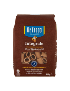 De Cecco 26 Mezzi Rigatoni integrali - 500 gr