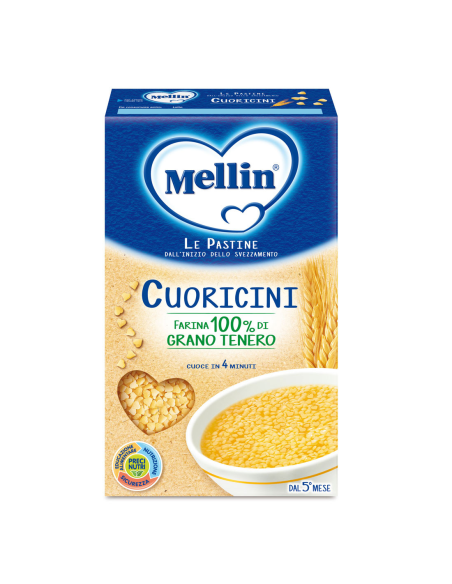Mellin Pastina Hearts - 250 gr - Free shipping delivered to EUROPE and UK