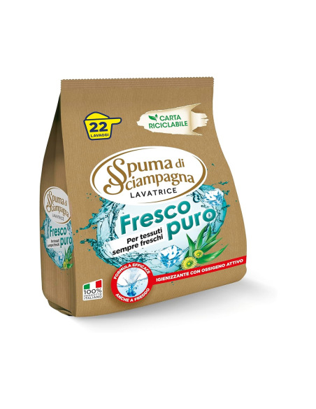 Spuma di Sciampagna Fresco Puro eco washing machine envelope 22 lav. - 990 gr - Free shipping delivered to EUROPE and UK