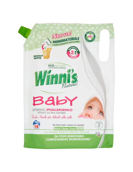 Winnis Naturel Hypoallergenic Baby Washing Machine Detergent 16 washes - 800 ml - Free shipping delivered to EUROPE and UK