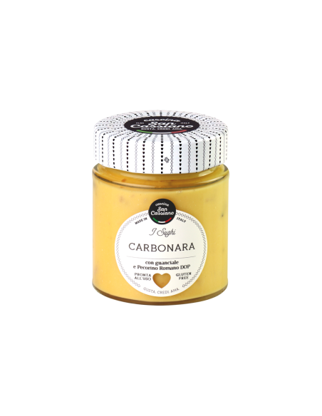 San Cassiano Carbonarasaus met Guanciale en Pecorino DOP - 140 gr - Gratis verzending naar Europa en Groot-Brittannië