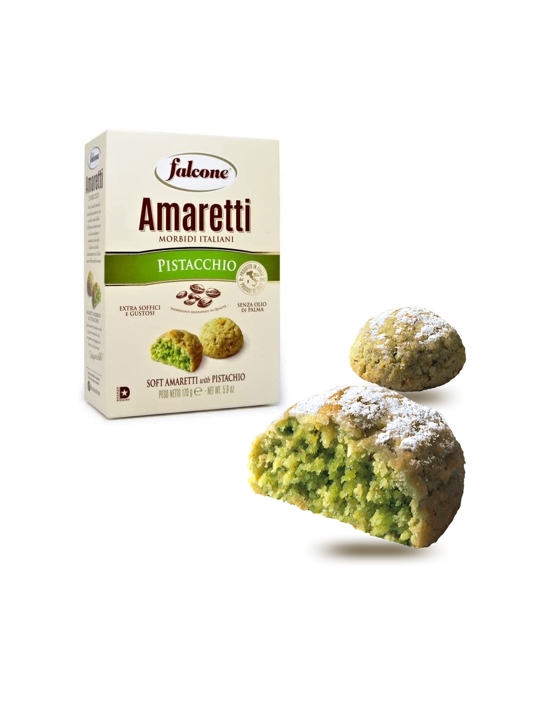 Falcone Soft Amaretti D'Abruzzo with pistachio - 170 gr - Free shipping ...