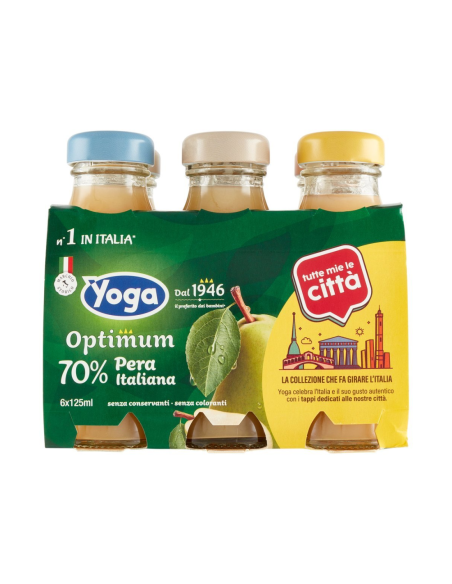 Yoga Optimum Perensap 70% Italiaanse Steden Collectie - 6 x 125 ml - Gratis verzending naar Europa en Groot-Brittannië