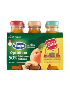 Yoga Optimum Abrikozensap 50% Italiaanse Steden Collectie - 6 x 125 ml