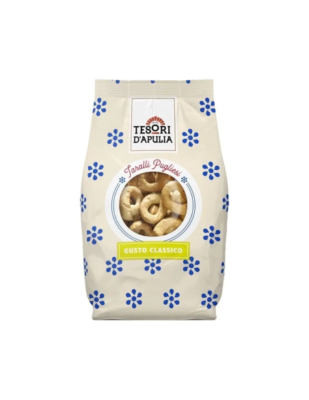 Tesori D Apulia Classic Apulian Taralli (Max 6 pcs) - 300 gr - Free shipping delivered to EUROPE and UK