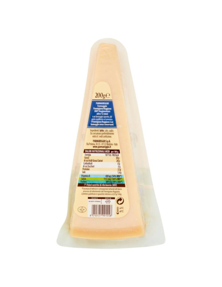 Parmareggio Parmigiano Reggiano +12 months - 200 gr - Free shipping delivered to EUROPE and UK