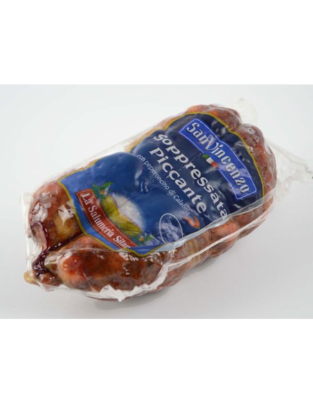 San Vincenzo Pikante Soppressata - ca. 300 g - Gratis verzending naar Europa en Groot-Brittannië