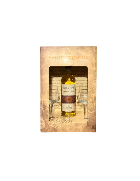 Mazzetti Grappa invecchiata con 2 calici - 50 cl