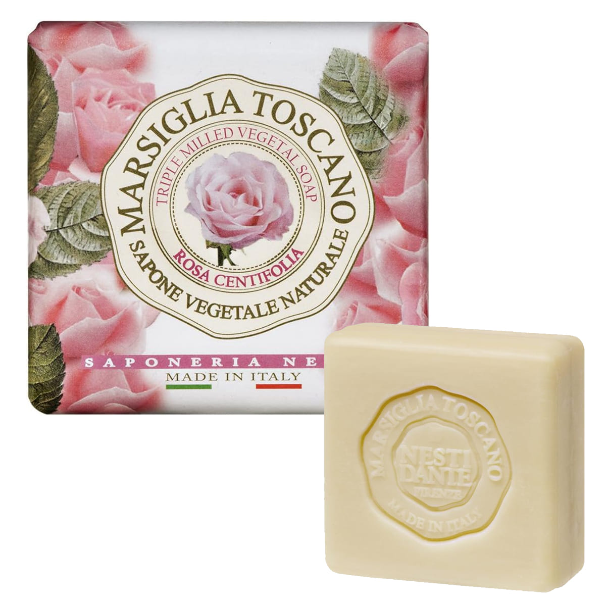 Savon De Marseille Naturel Aux Pétales De Roses - Hydratant Intense - Neuf, Fabriqué En France