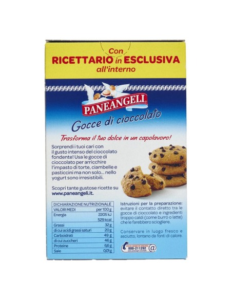 Paneangeli Gouttes de chocolat - 125 gr - Livraison gratuite en EUROPE et au Royaume-Uni