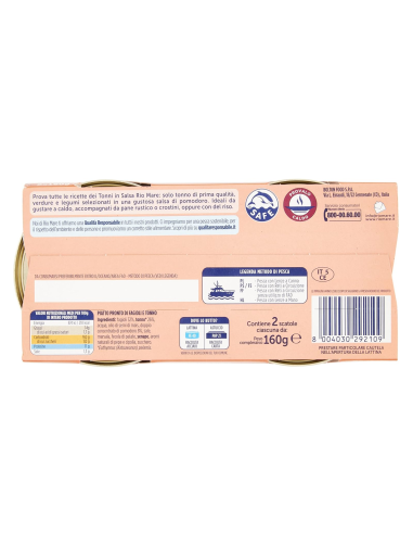Rio Mare Tuna in sauce with Beans - 2 x 160 gr - Free shipping delivered to EUROPE and UK