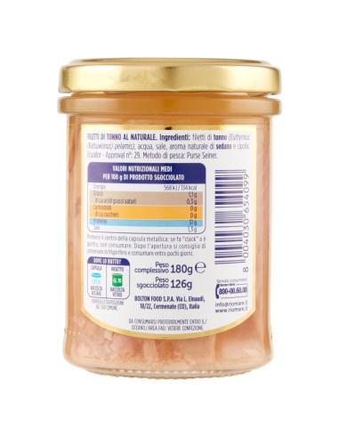 Rio Mare Thunfischfilets im Naturzustand - 180 gr - Kostenloser Versand nach Europa und Großbritannien