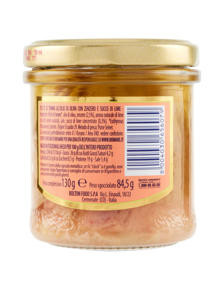 Rio Mare Tuna Fillets with Lime and Ginger - 130 gr - Free shipping delivered to EUROPE and UK