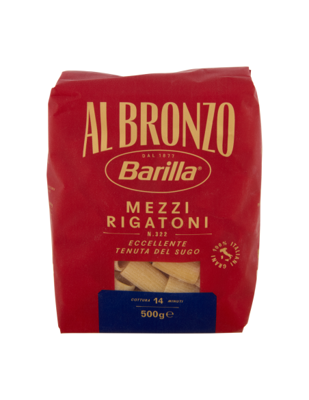 Barilla al Bronzo 322 Mezzi Rigatoni trafilati al bronzo - 500 gr