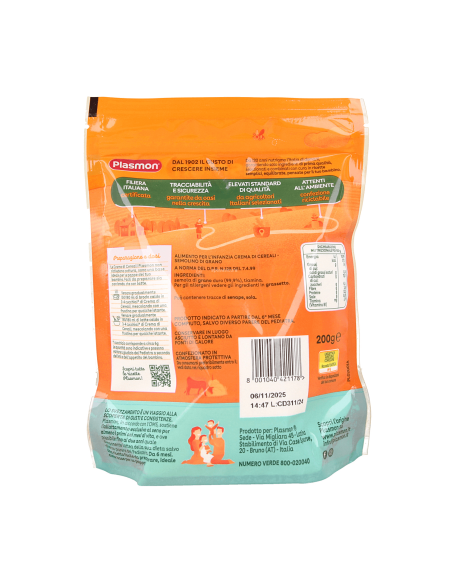 Plasmon Crème van Granen Rijst, Mais en Tapioca - 200 gr - Gratis verzending naar Europa en Groot-Brittannië