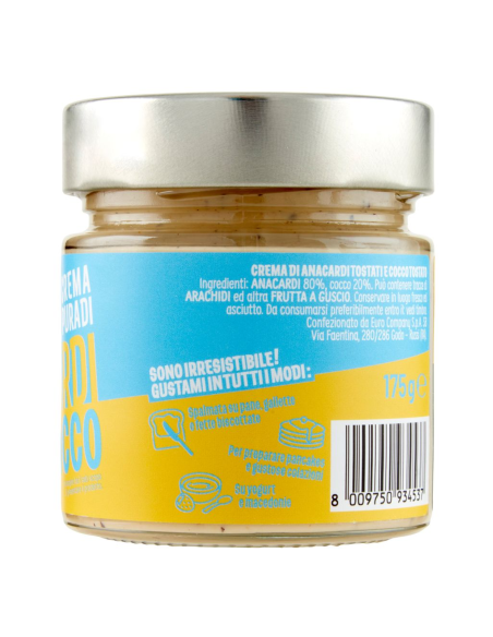 Creme 100% Cashews und Kokosnuss - 175 gr  - Kostenloser Versand nach Europa und Großbritannien