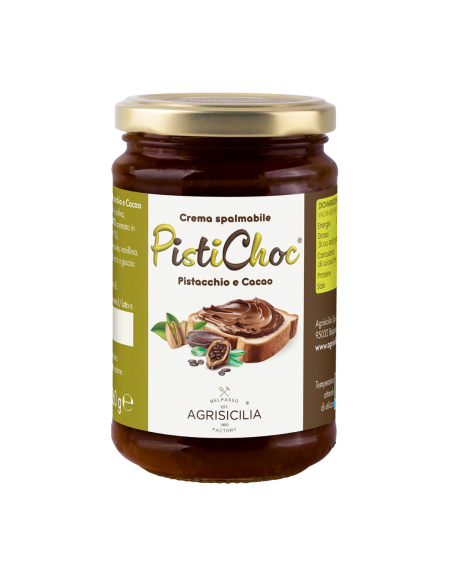 Agrisicilia Pistichoc Crema Spalmabile Pistacchio e Cacao - 360 gr