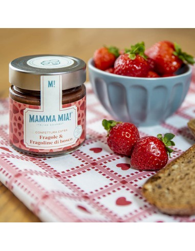 MammaMia Extra Strawberry and Wild Strawberry Jam - 240 g - Free shipping delivered to EUROPE and UK