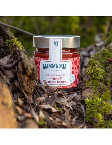 MammaMia Extra Strawberry and Wild Strawberry Jam - 240 g - Free shipping delivered to EUROPE and UK