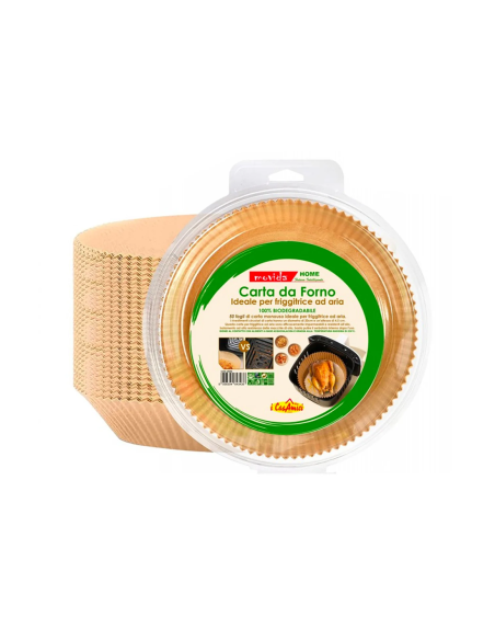 Movida Carta da Forno per friggitrice ad Aria Tonda 20 cm - 50 pz