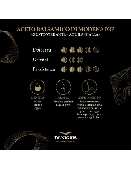 Aceto Balsamico De Nigris Condimento Vibrante per Piatti di Carne e Pesce