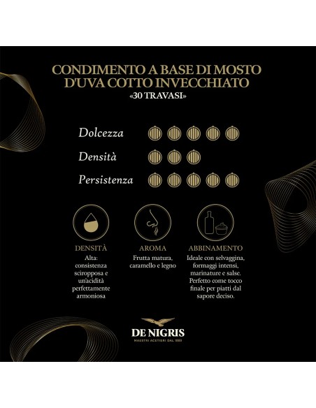 Aceto Balsamico De Nigris 30 Travasi Eccellenza Italiana per Piatti Gourmet