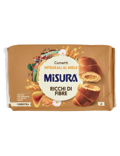 Misura Cornetti Fibrextra Integrali al Miele - 300 gr - Spedizione gratuita consegnata in EUROPA e UK