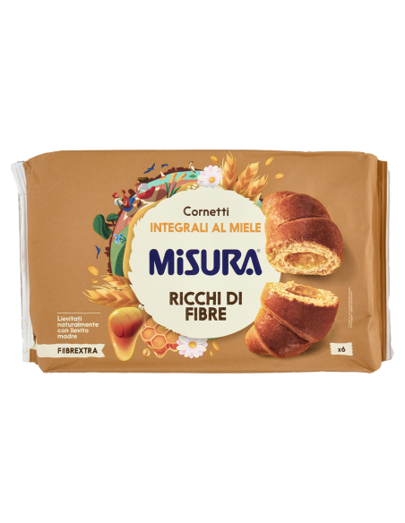 Misura Cornetti Fibrextra Integrali al Miele - 300 gr - Gratis verzending naar Europa en Groot-Brittannië