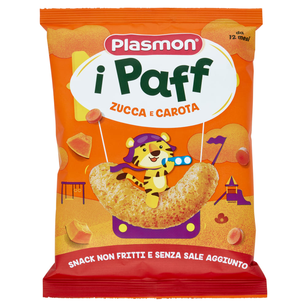 Plasmon Paff Snack Zucca e Carota fr Kinder ab 12 Monaten