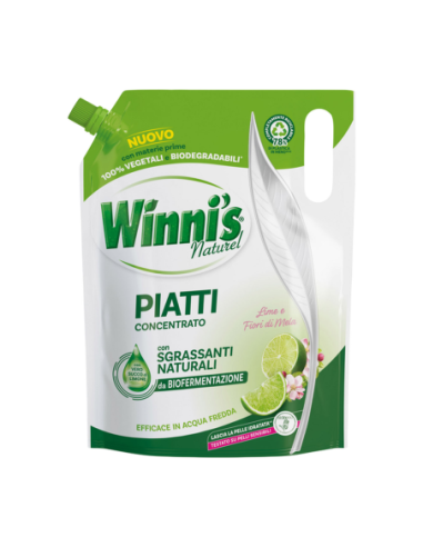 Winni's Concentrato Piatti Lime e Fiori di Mela ecoricarica - 900 ml