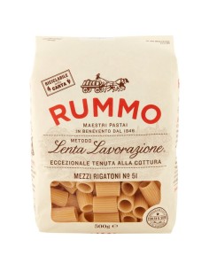 Rummo 51 Mezzi Rigatoni - 500 gr - Spedizione gratuita consegnata in EUROPA e UK