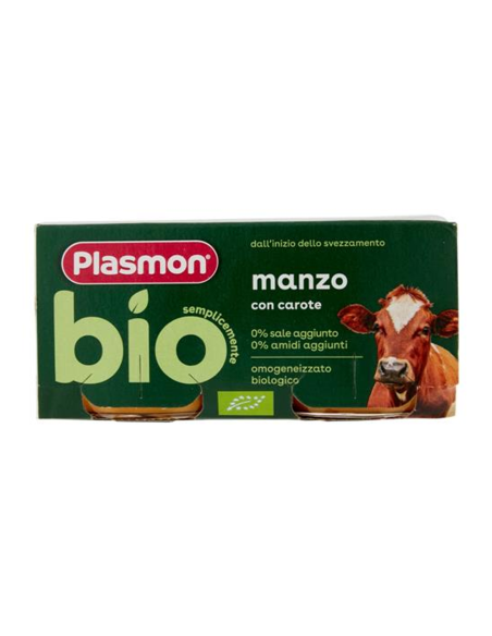 Plasmon Omogeneizzato Bio Manzo con carote - 2 x 80 gr
