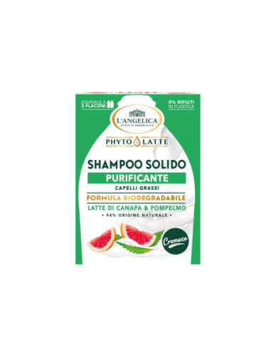 L'Angelica Shampoo Solido Purificante Latte di Canapa e Pompelmo - 60 gr
