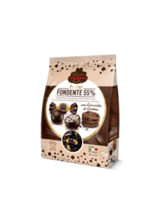 Crispo Praline Fondenti 55% con Granella di Cookies - 250 gr
