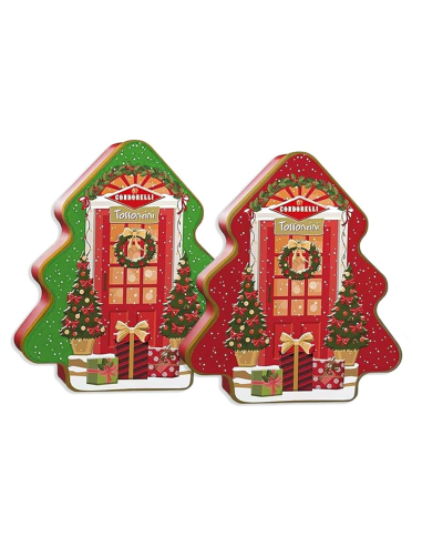 Condorelli Tree Tin with Assorted Torroncini - 200 g - Free shipping delivered to EUROPE and UK