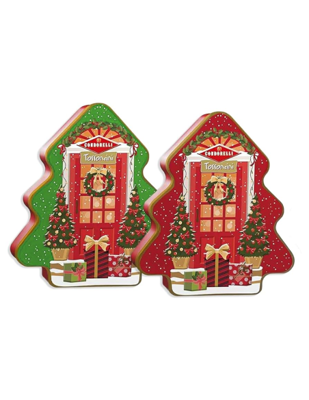 Condorelli Tree Tin with Assorted Torroncini - 200 g - Free shipping delivered to EUROPE and UK