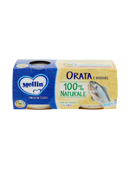 Mellin Omogeneizzato Orata e verdure 6 mesi - 2 x 80 gr