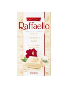Raffaello Tavoletta Cioccolato Cocco e Mandorla, Snack Croccante e Fresco