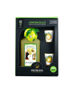 Antica Distilleria Petrone Limoncello con 2 bicchieri ceramica - 50 cl