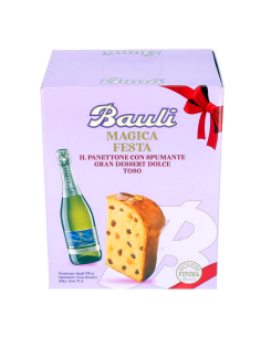 Bauli Strenna Magica Festa - Panettone 700 g + Sweet Cuvee Spumante - 2 pcs - Free shipping delivered to EUROPE and UK