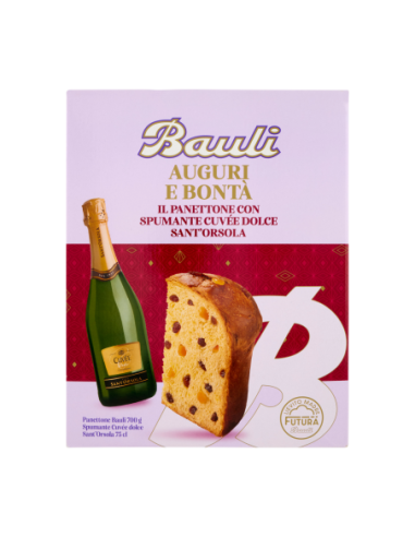 Bauli Auguri e Bontà Panettone 700 gr + Spumante Sant'Orsola Cuvée Dolce