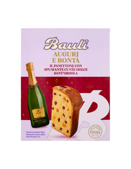 Bauli Auguri e Bontà Panettone 700 gr + Spumante Sant'Orsola Cuvée Dolce