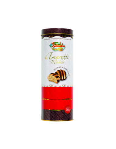 La Sassellese Amaretti Morbidi Ricoperti al Cioccolato Latta - 200 gr