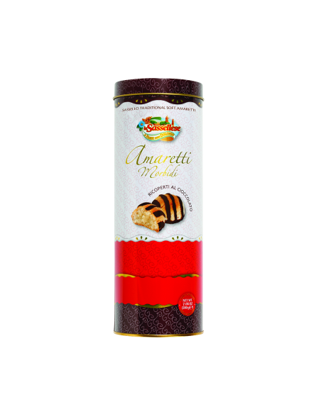 La Sassellese Amaretti Morbidi Ricoperti al Cioccolato Latta - 200 gr