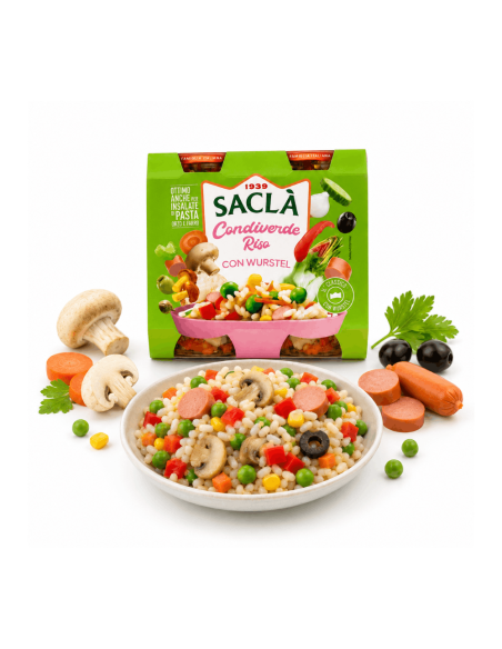 Saclà Condiverde Rice with Wurstel Meals, 100% Italian.