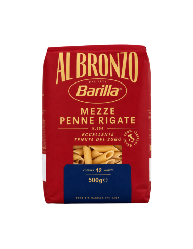 Mezze Penne Rigate Al Bronzo – pâtes italiennes Barilla