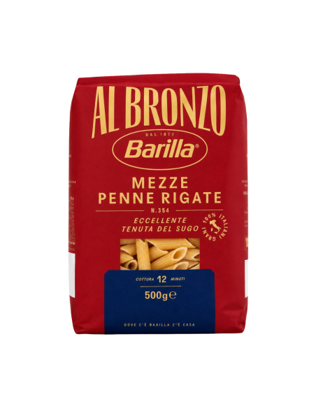 Mezze Penne Rigate Al Bronzo – pâtes italiennes Barilla