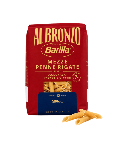 Mezze Penne Rigate Al Bronzo – pâtes italiennes Barilla